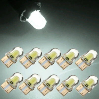 Colorful 10x T10 194 168 LED Light Bulbs W5W 8 SMD Silica Bright License Lamp - Image 1 of 4