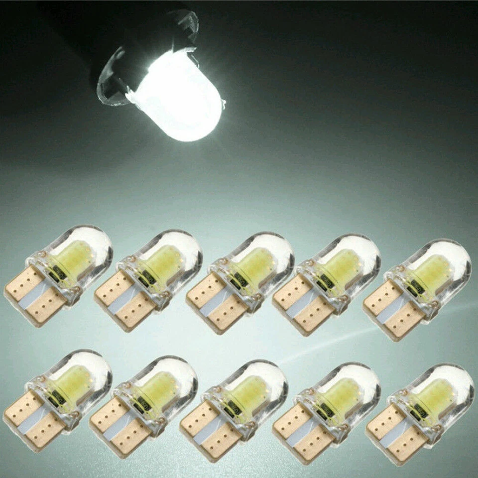 Colorful 10x T10 194 168 LED Light Bulbs W5W 8 SMD Silica Bright License Lamp - Image 1 of 4