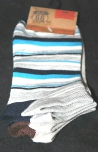 Route 66 Boys' 2-Pair Low Cut Striped Socks Size 9-11 Shoe Size 3-9 - Picture 1 of 1