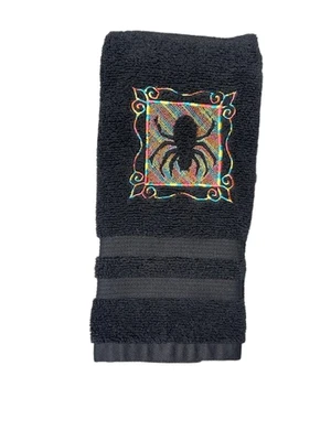 Araña Tie Dye Peluche Baño Toalla de Mano Repujado Halloween Brillante Foto 1 de 2