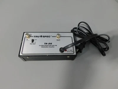 Tru-Spec Model TA-25 Amplifier UHF / VHF / FM 18-25 db Sloped Distribution Amp - Image 1 of 4