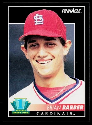 1992 Pinnacle #298 Brian Barber St. Louis Cardinals Rookie - Image 1 of 2