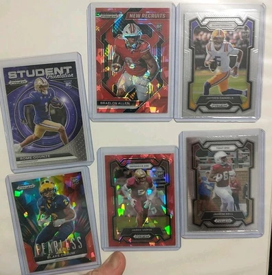 2024 Panini Prizm Draft Picks Lot of 50 Cracked Red Ice Inserts And Silvers - Image 1 of 4