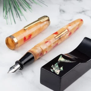 Pluma Estilográfica 1930 R14K Skater Rojo Cereza Palanca Celuloide EF Iridio Plumín - Imagen 1 de 6