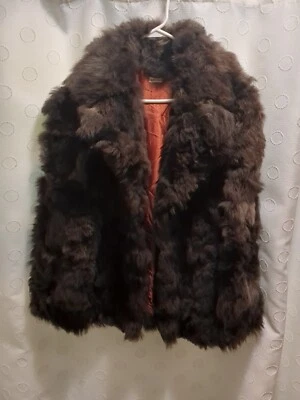 Vintage 1970s 1960s Curly Lamb Fur Jacket Coat Size L Hippie Boho - Image 1 of 4