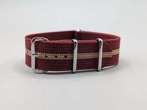 Cinturino orologio HMS pass singolo in vino rosso/cachi - Foto 1 di 3