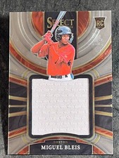 2023 Panini SELECT Game used ROOKIE JERSEY card Miguel Bleis, item 1