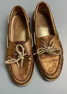 Zapatos mocasines Sperry Top-Sider para mujer talla 8M cobre bronce cuero barco - Imagen 1 de 15