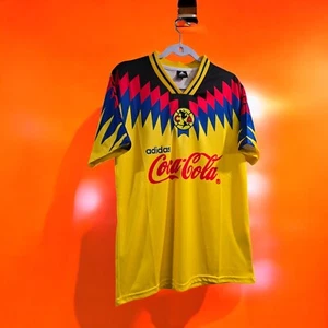 94/95 - Aguilas del America Home - Jersey Retro - Yellow - XL (USA-Large) - Picture 1 of 16