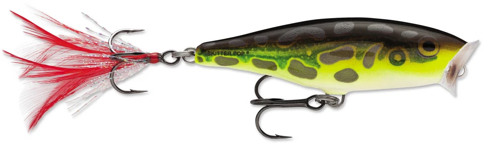 Rapala Skitter Pop 09 Fishing Lure 3.5-inch Lime Frog