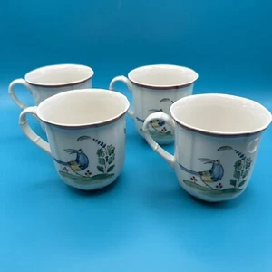 Villeroy & Boch Jardin D'alsace Fleur Coffee Mug Tea Cups Set of 4 3.5" Birds - Picture 1 of 7