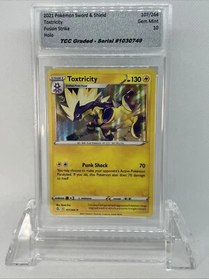 Pokemon Fusion Strike Toxtricity 107/264 Holo TCC Graded Gem Mint 10 - Image 1 of 3