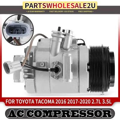 Nuevo compresor de aire acondicionado con polea de 7 ranuras para Toyota Tacoma 2016-2023 2,7 L 3,5 L Foto 1 de 4