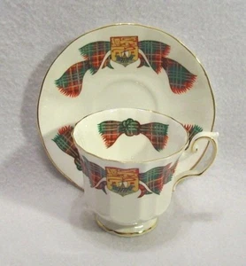 New Brunswick Tartan Cup & Saucer Elizabethan English Bone China Loomcrofters Rd - Picture 1 of 8