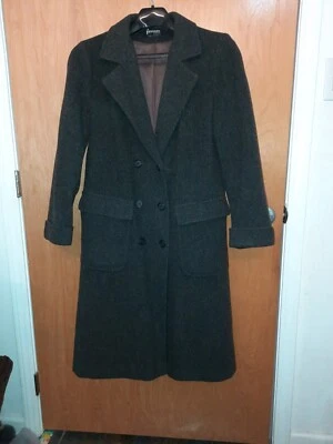 Bonito abrigo trinchera Forecaster of Boston para mujer talla 14 13/14 gris carbón negro Foto 1 de 4