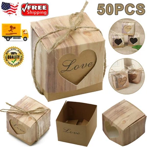 100PCS Rustic Candy Boxes Wedding Favor Boxes Wedding Party Favor Decoration - Picture 1 of 13