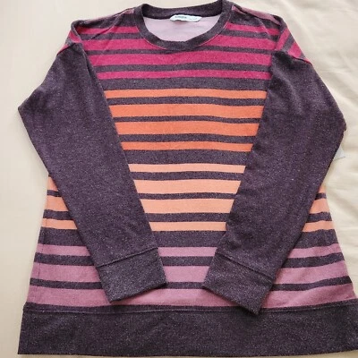 Nuevo con etiquetas Suéter Pullover Sonoma Para Mujer Talla SM/MED Rayas Malva Naranja Ciruela L/S Foto 1 de 4