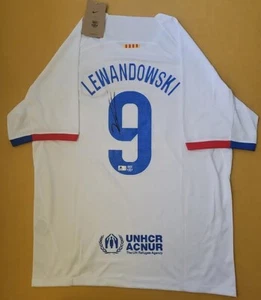 Robert Lewandowski FC Barcelona signiertes signiertes Nike 23-24 Auswärtstrikot GA COA - Bild 1 von 3