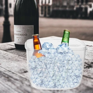 1 Set Of Party Clear Bucket Ice Bucket For Cocktail Bar Ice Bucket With Lid - Picture 1 of 12