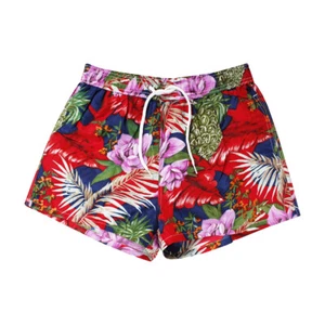 Herren Badeanzug Blumenmuster Rot Blau Shorts Meer Boxershorts Kurz - Bild 1 von 3