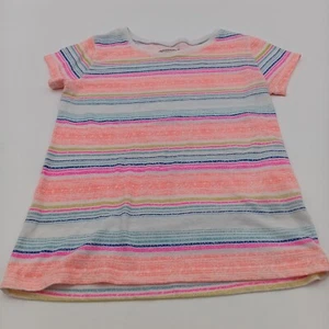 Arizona Jeans Shirt Girls Medium 10/12 Multicolor Striped Short Tee - Picture 1 of 5
