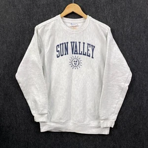 Champion Reverse Weave Youth XL Pullover Sweatshirt Grey Sun Valley Print Fleece - Picture 1 of 11
