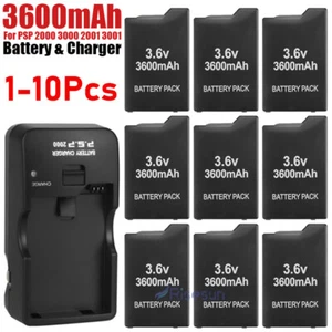 For PSP 2000 3000 2001 3001 Rechargeable Replacement Battery 3600mAh +Charger - Picture 1 of 28