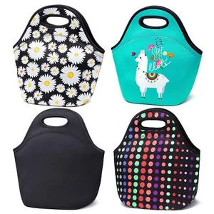 Bolso de almuerzo de neopreno, bolsa de almuerzo de picnic aislada, impermeable, lavable a máquina - Imagen 1 de 26