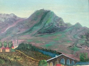 Odette CALY (1914-1993) jura Landscape Mountain Oil Wife Of PICART LE DOUX - Picture 1 of 10
