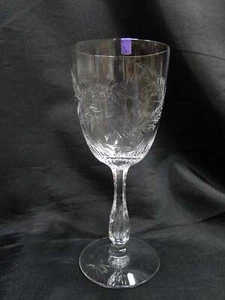 Tiffin Elegance Stem #17377, Cut Leaves: Water or Wine Goblet, 7 3/4", As Is - Picture 1 of 9