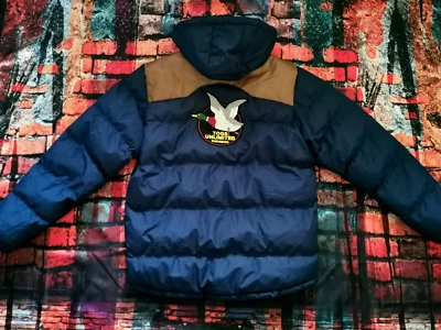 CHEVIGNON VINTAGE WINTER PUFFER JACKE TOG´S UNLIMITED NAVY BLAU Grösse M KAPUZE - Bild 1 von 4