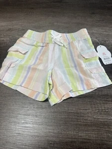 Wonder Nation - Girls Pull-On - Cargo Shorts - Size XS 4/5 Stripe NEW - Picture 1 of 4
