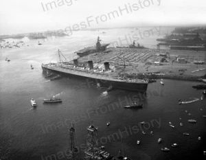 8x10 Print RMS Queen Mary Arriving Long Beach 1969 #2593 - Picture 1 of 1