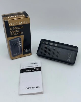 VTG OPTIMUS DR-10 digital recorder 4 minute Radio Shack 14-1114 W/ Box & Manual - Image 1 of 4