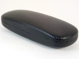 NEW Hard Clam Shell Eyeglasses Glasses Black Case w/ Cleaning Cloth 160x60x39mm - Picture 1 of 9