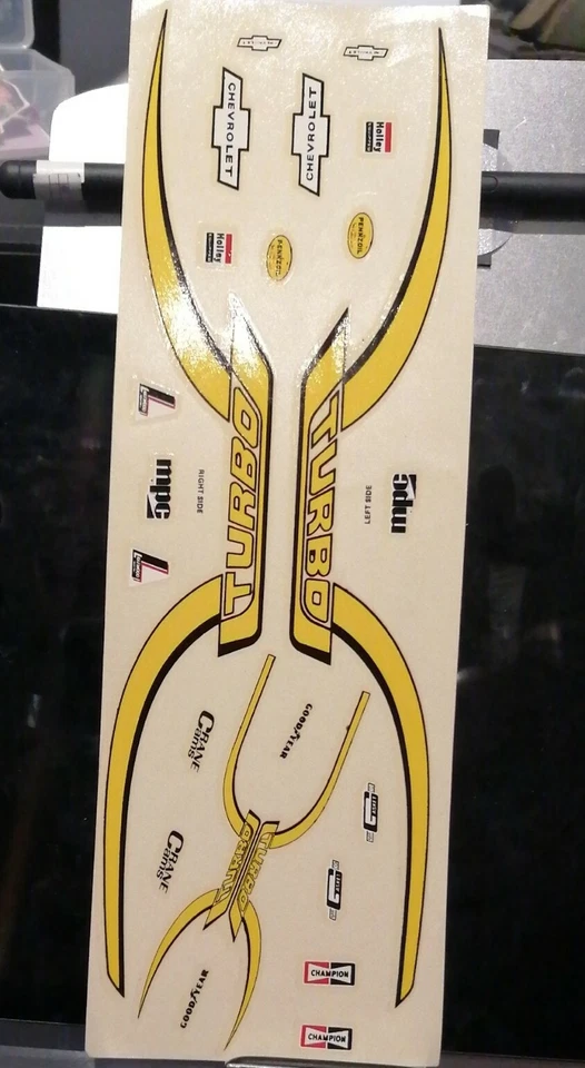 MPC 1/20 Turbo Vette CORVETTE decals - Image 1 of 1
