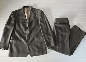 Givenchy Monsieur Men's 42R Brown Beige 2 piece 4 button Wool Suit 36 Pants