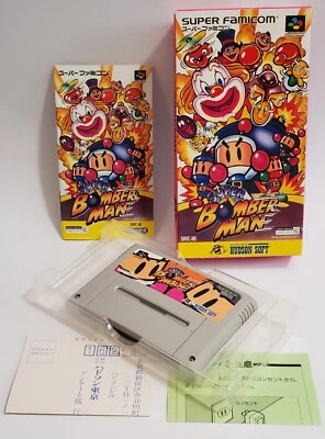 Nintendo Super  Famicom SUPER Bomber Man Hudson Soft Japan used Video Game 1993 - Image 1 of 4