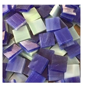 Azulejos de mosaico de vitrales verdes azules y azules profundos de 1/2" - Imagen 1 de 1