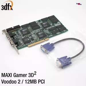 3DFX Video Accelerator MAXI Gamer 3D-2 II 12MB PCI Card Incl Cable - Picture 1 of 4