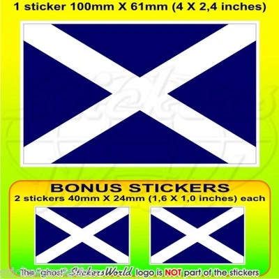 STICKERSWORLD SCOTLAND Scottish Flag UK (Navy Blue) British 100mm(4") Sticker Decal x1+2 BONUS