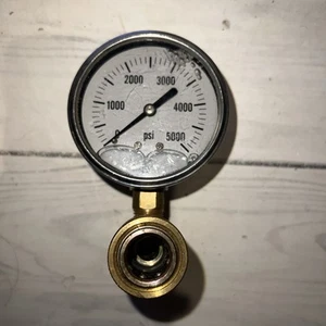 Valley Industries Quick-Connect Pressure Gauge, 5,000 PSI, 3/8in. - Picture 1 of 4