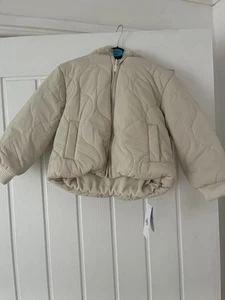 Girls Fleece Lined Padded Jacket With Fur Hood . Age 4-5 - Picture 1 of 10