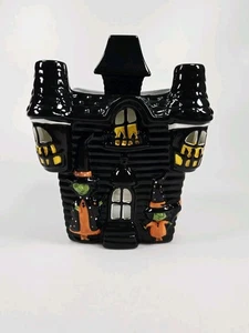Spukhaus Keramik Kerzenhalter Tee Deko Hexen Kürbis Katzen 9 Zoll - Bild 1 von 9