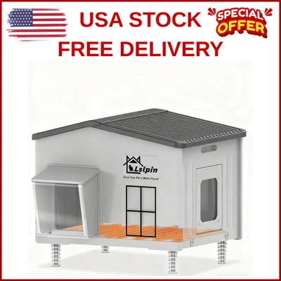 Extra Large Heated Cat House with Insulation & Elevated Design for Outdoor Use - Image 1 of 4