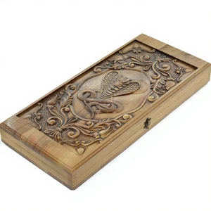 Handmade Wooden Backgammon Set "Cobra" 21.6 in – Carved Walnut Board Game Gift - Picture 1 of 4