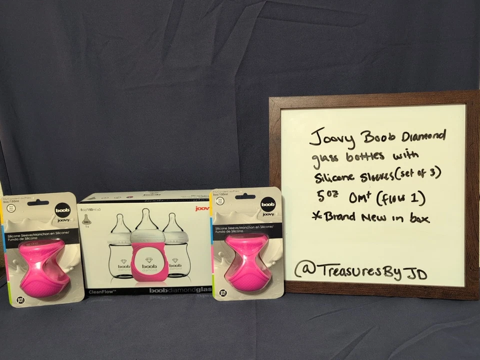 Biberones Joovy Boob de vidrio diamante con mangas de silicona (juego de 3) totalmente nuevos Foto 1 de 4