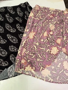 2-Knox Rose Damen XL drapiert A-Linie Faux Wickelröcke schwarz Paisley, rosa creme - Bild 1 von 24