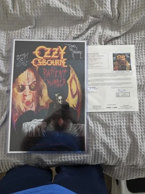2022 SDCC OZZY OSBOURNE & Todd MacFarlane signed Foil poster JSA w/Paperwork  - Image 1 of 4