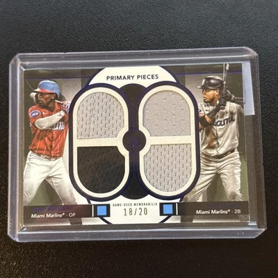 2024 Topps Museum #DPQR-CJA Jazz Chisholm Luis Arraez Blue /20 Primary Pieces - Image 1 of 2